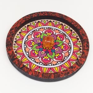Incensário com Símbolo Esotérico e Mandala - Marrom