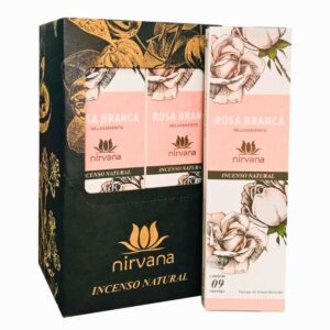 Incenso Nirvana Natural Rosa Branca Relaxamento