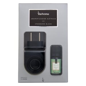 Difusor Aromatizador Elétrico Bivolt Standard Black com Essência Bamboo Via Aroma